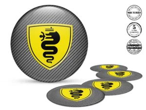 Alfa Romeo Adesivo Silicone Stile Emblemi Cerchio Cupola